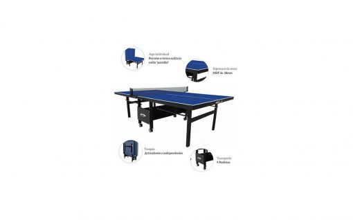 Mesa de Tênis de Mesa Dobrável em MDF de 18mm c/ rodas articulada Marca Klopf
