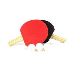 Kit 2 Raquetes Borracha e Borracha + 3 Bolinhas Cabo Sem Grip Procopio