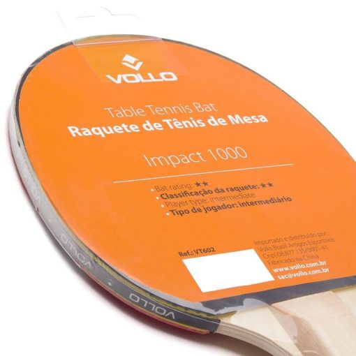 Raquete de Tênis de Mesa Impact 100 Mil Vollo Clássica 2 Borrachas. - Imagem 3