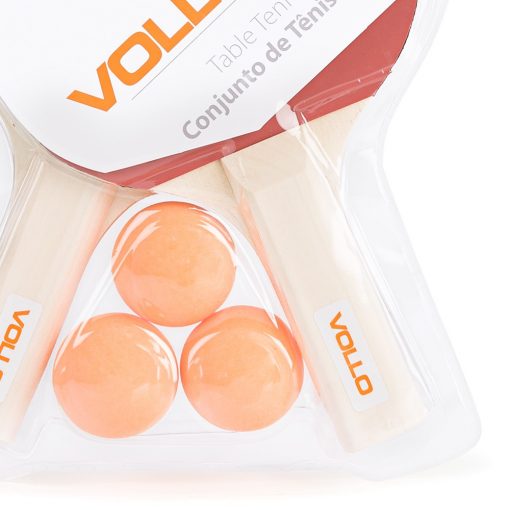 Kit com 02 Raquete de Tênis de Mesa e 3 Bolas Vollo - Imagem 3