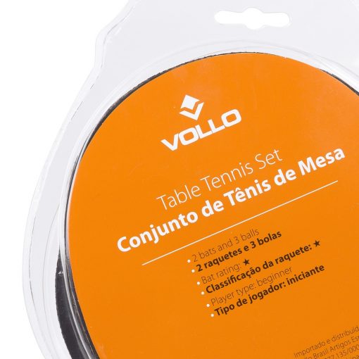 Kit com 02 Raquete de Tênis de Mesa e 3 Bolas Vollo - Imagem 2