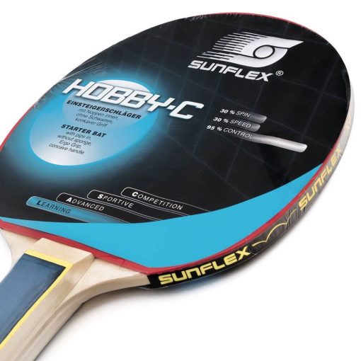 Raquete de Pingue-Pongue Hobby C Clássica da Sunflex TT TÊNIS DE MESA - Imagem 4