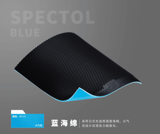 Borracha Pino Curto Com Esponja de Tênis de Mesa Mod. Spectol Blue da TSP - Imagem 2