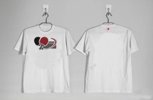 Camiseta de Tênis de Mesa Raquete e Rede