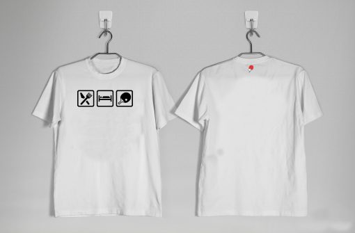 Camiseta de Tênis de Mesa Comer, Dormir e Treinar